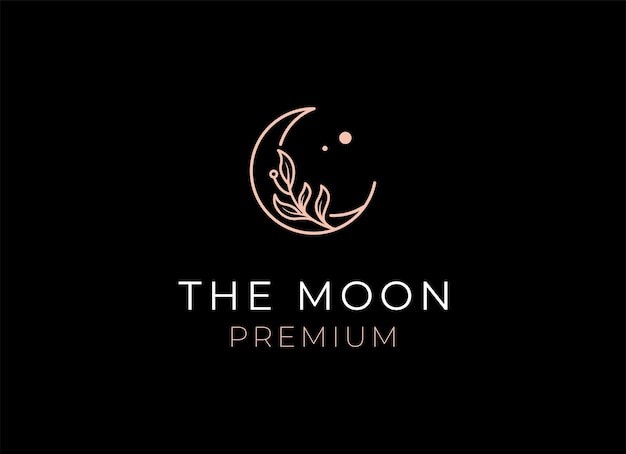 月亮植物叶子标志logo