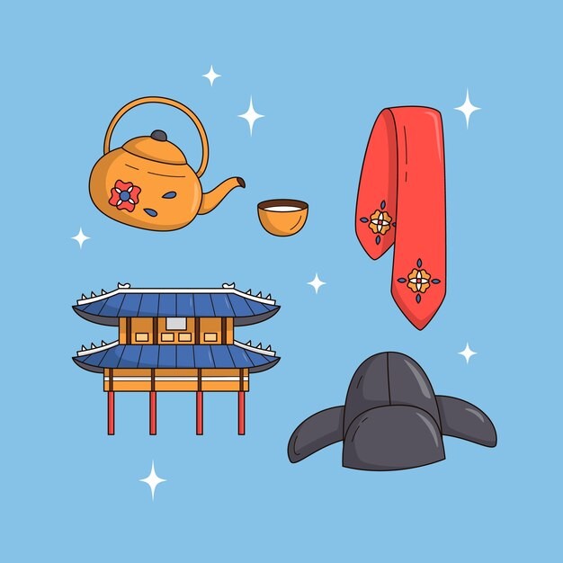 手绘韩国传统元素