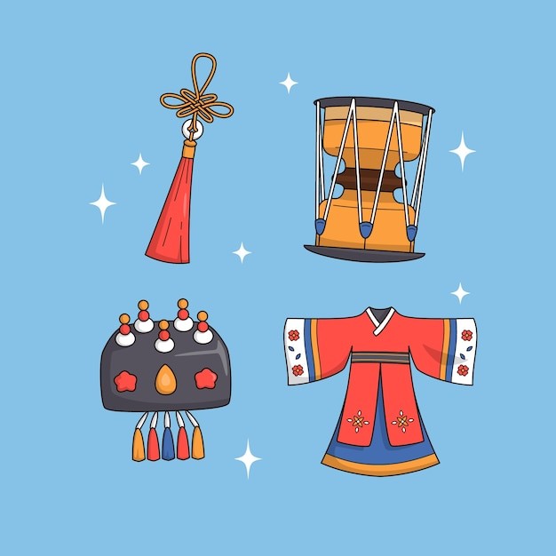 手绘韩国传统元素