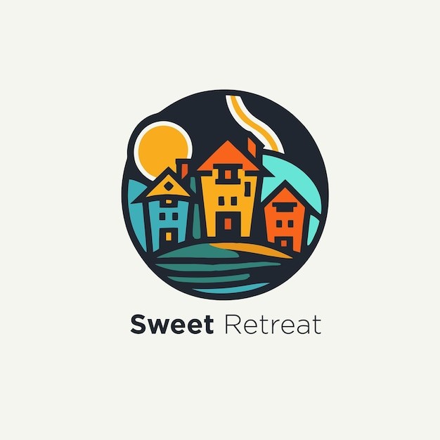 手绘房屋城市建筑