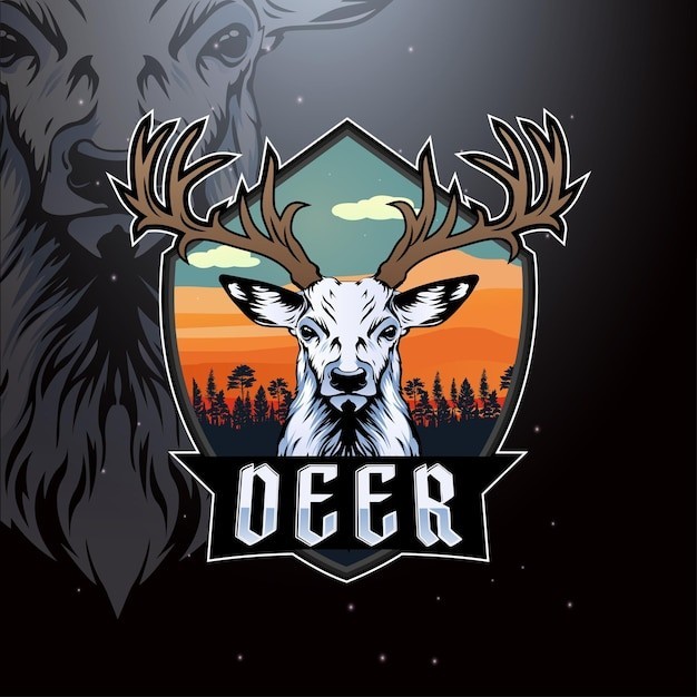 鹿角鹿头标志logo