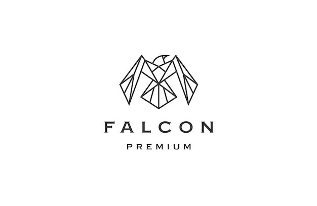 线条猎鹰老鹰标志logo