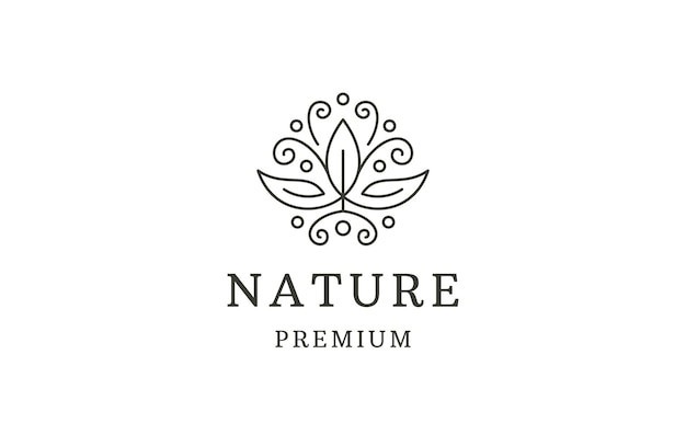 花朵线条天鹅标志logo