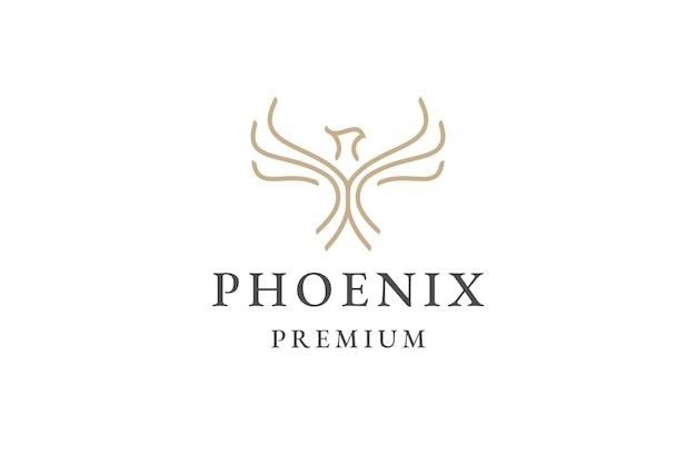 凤凰线条标志logo