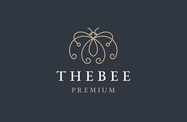 蜜蜂线条标志logo
