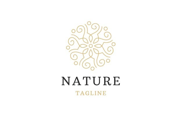 线条花朵标志logo