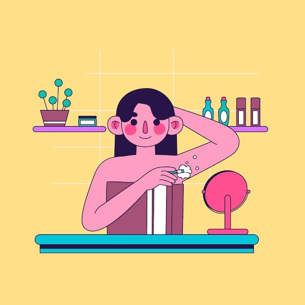 女性脱毛插画