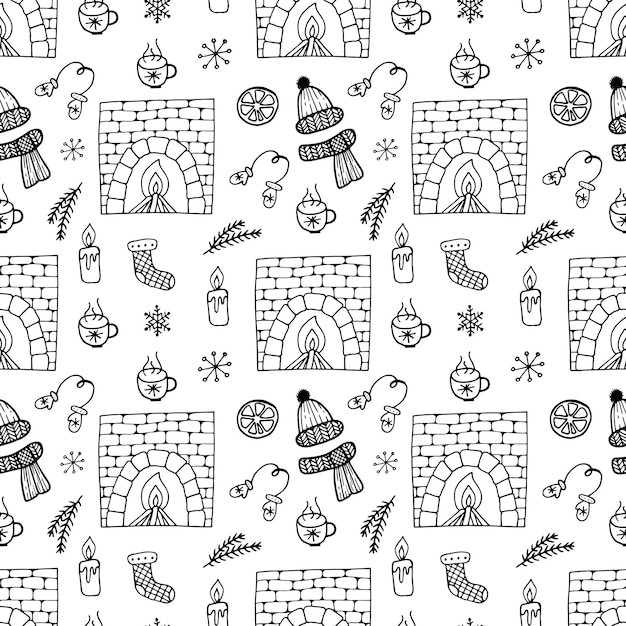 手绘圣诞图案元素花纹