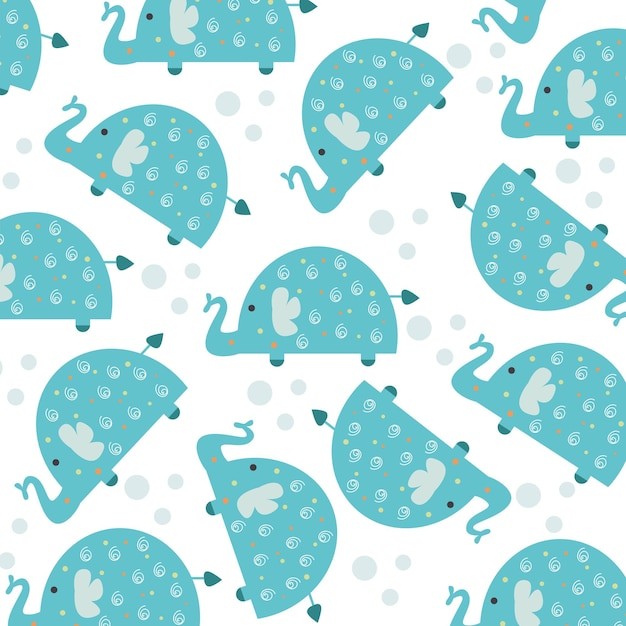 卡通大象无缝花纹