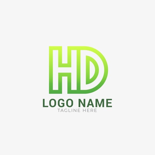 字母hd高清标志logo