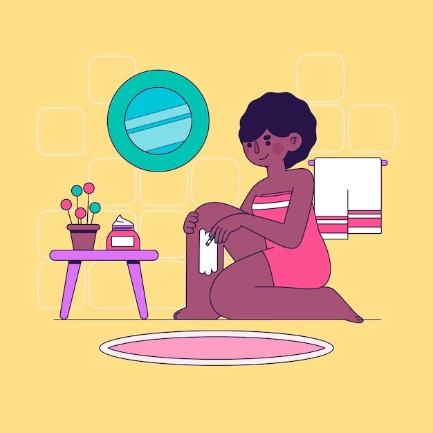 女性脱毛插画
