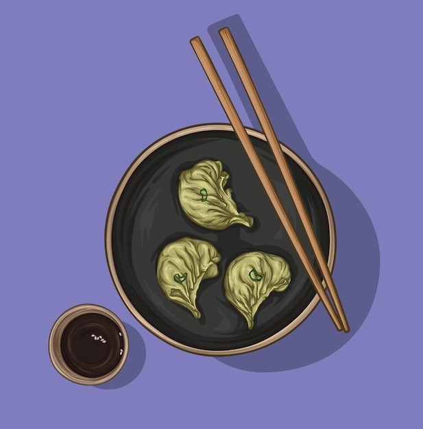 煎饺插画