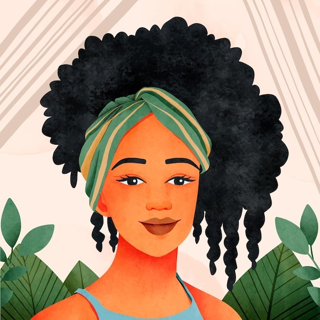 水彩民族风格女人插画