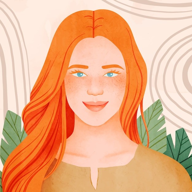 水彩民族风格女人插画