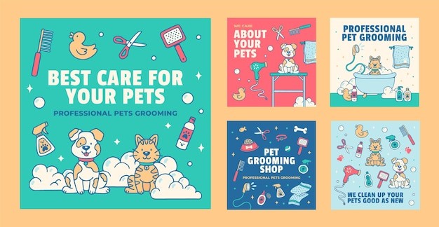 宠物店宠物美容洗澡设计模板