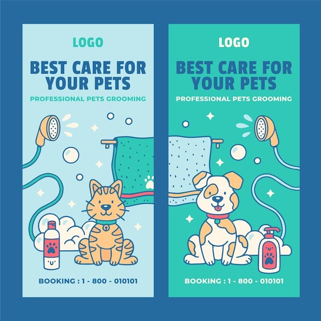 宠物店宠物美容洗澡设计模板