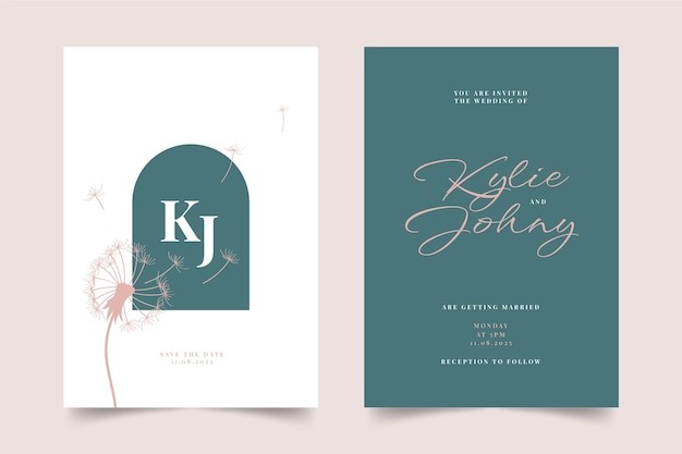 花卉婚礼请柬模板