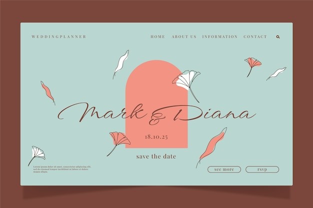 花卉婚礼电子请柬模板