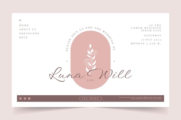 花卉婚礼电子请柬模板