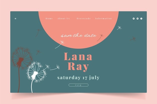 花卉婚礼电子请柬模板