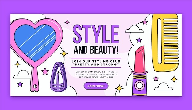 美容美发横幅banner广告模板