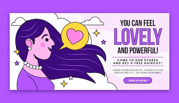 美容美发横幅banner广告模板