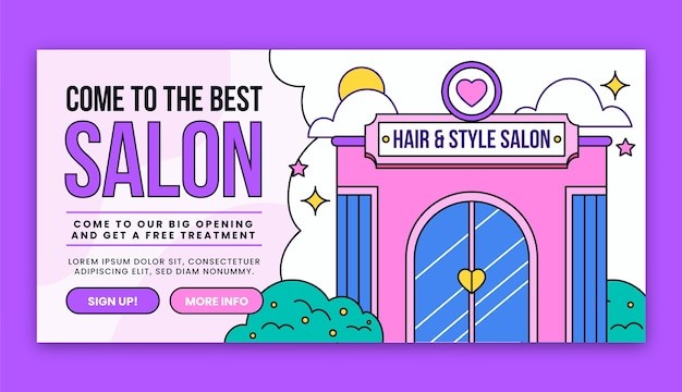 美容美发横幅banner广告模板