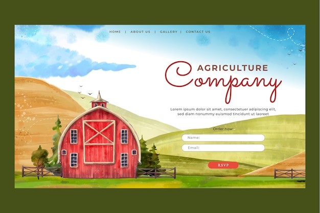 有机农场农业横幅banner模板