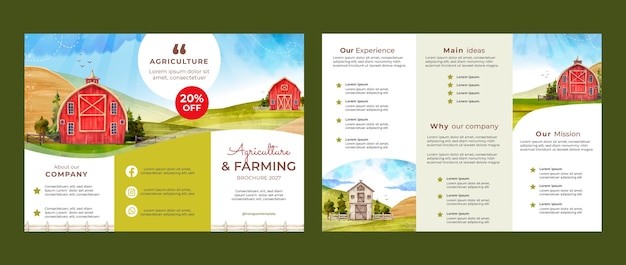 有机农场农业宣传册三折页模板