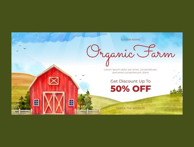 有机农场农业横幅banner模板