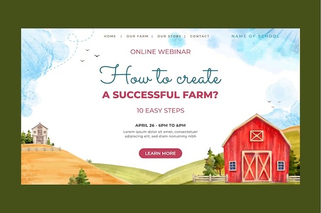 有机农场农业横幅banner模板