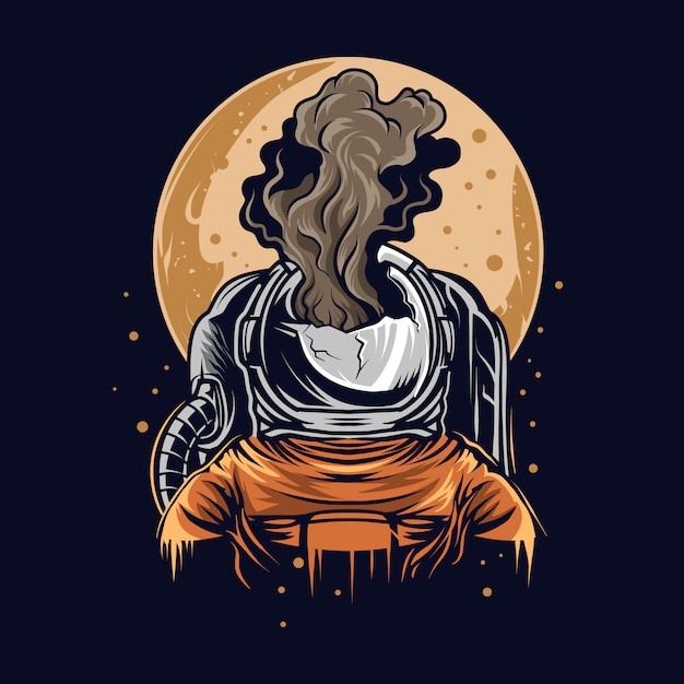 宇航员太空人插画