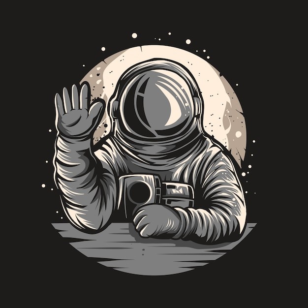 宇航员太空人插画