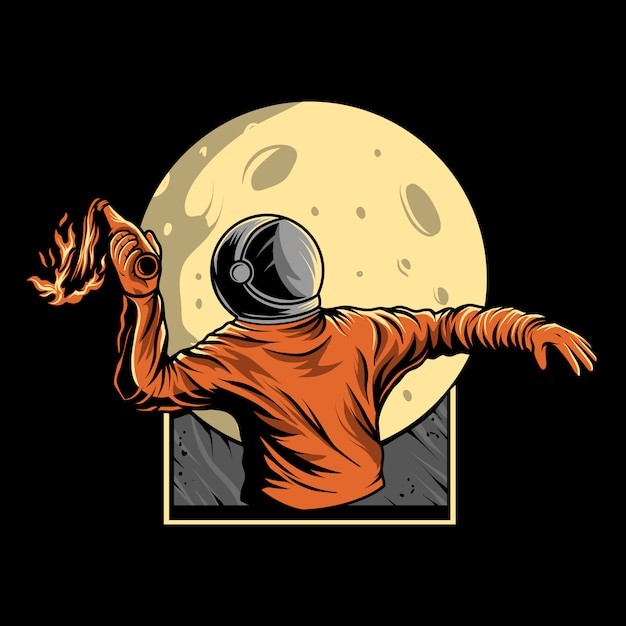 宇航员太空人插画