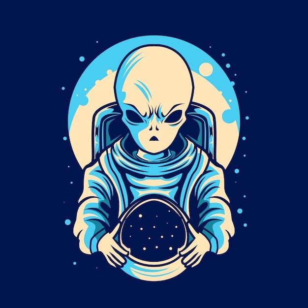 外星人宇航员太空人插画