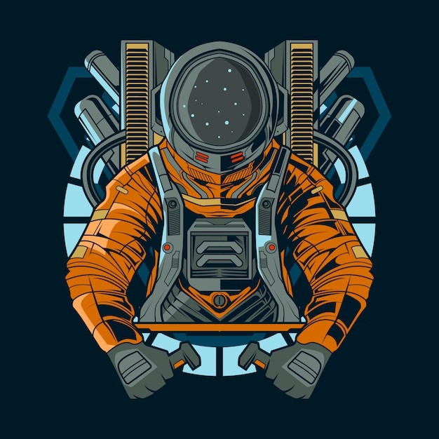 宇航员太空人插画