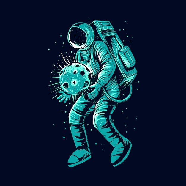 宇航员太空人插画