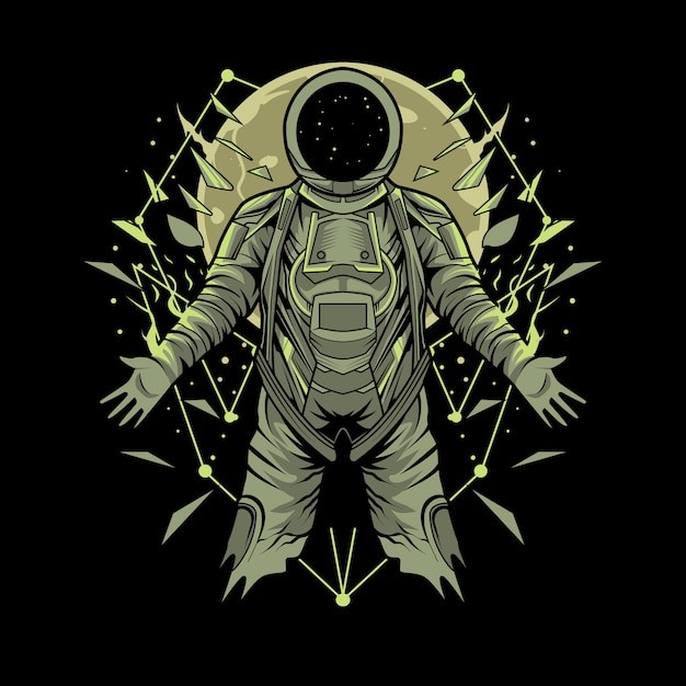 宇航员太空人插画