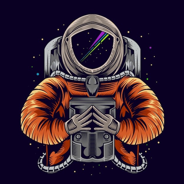 宇航员太空人插画