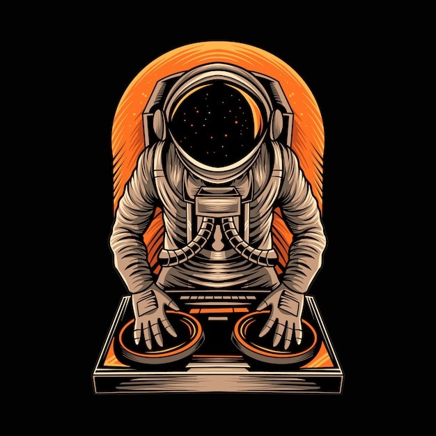 dj宇航员太空人插画