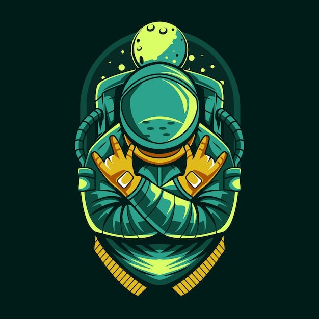 宇航员太空人插画