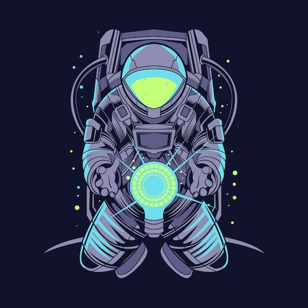 宇航员太空人插画