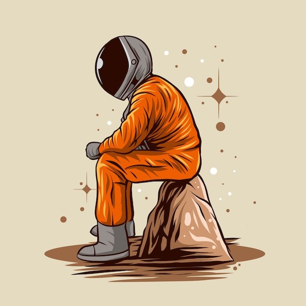 宇航员太空人插画