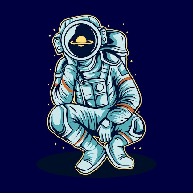 宇航员太空人插画