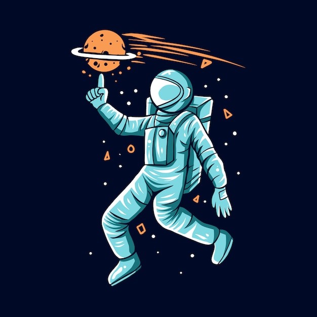 宇航员太空人插画