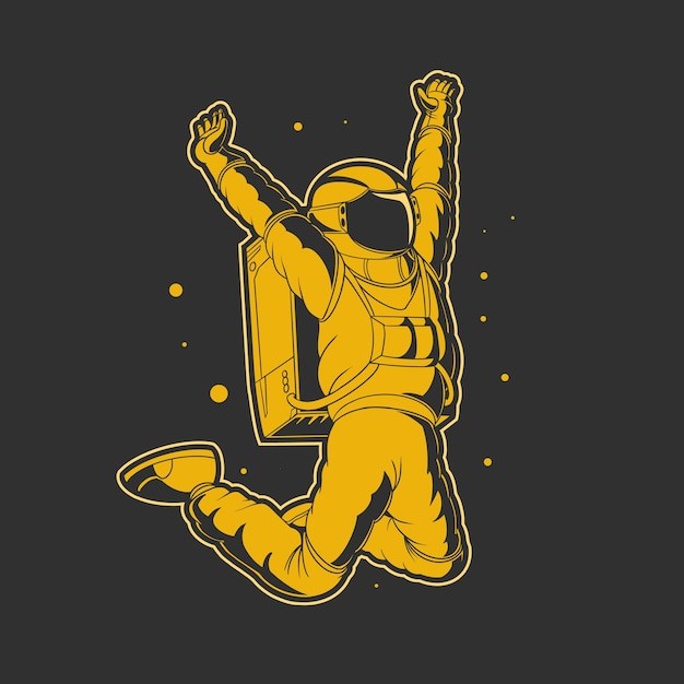 宇航员太空人插画