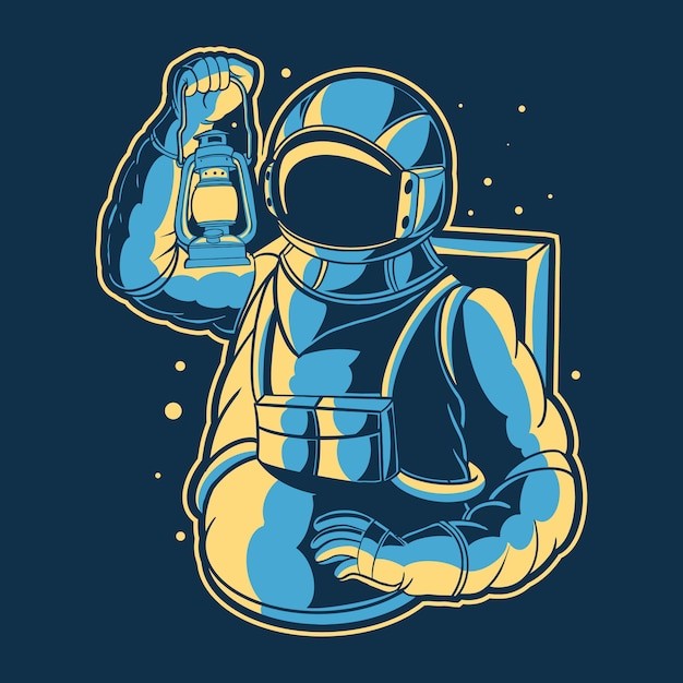 宇航员太空人插画