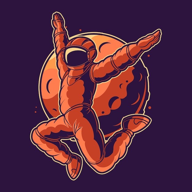 宇航员太空人插画