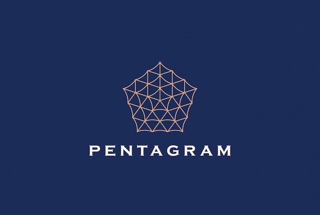 五边形多边形网格标志logo
