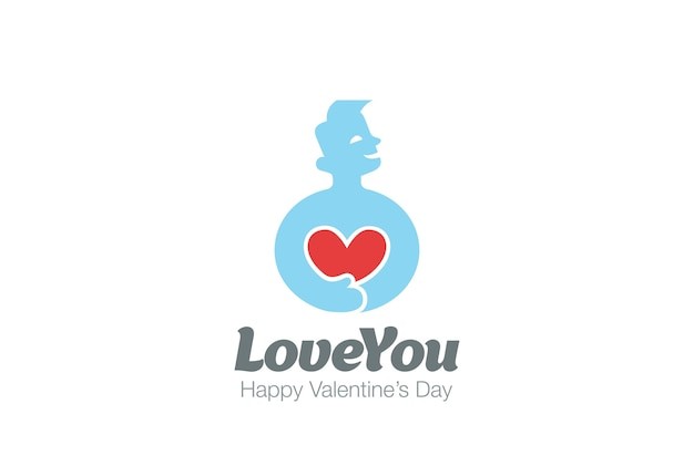 抱着爱心的人标志logo